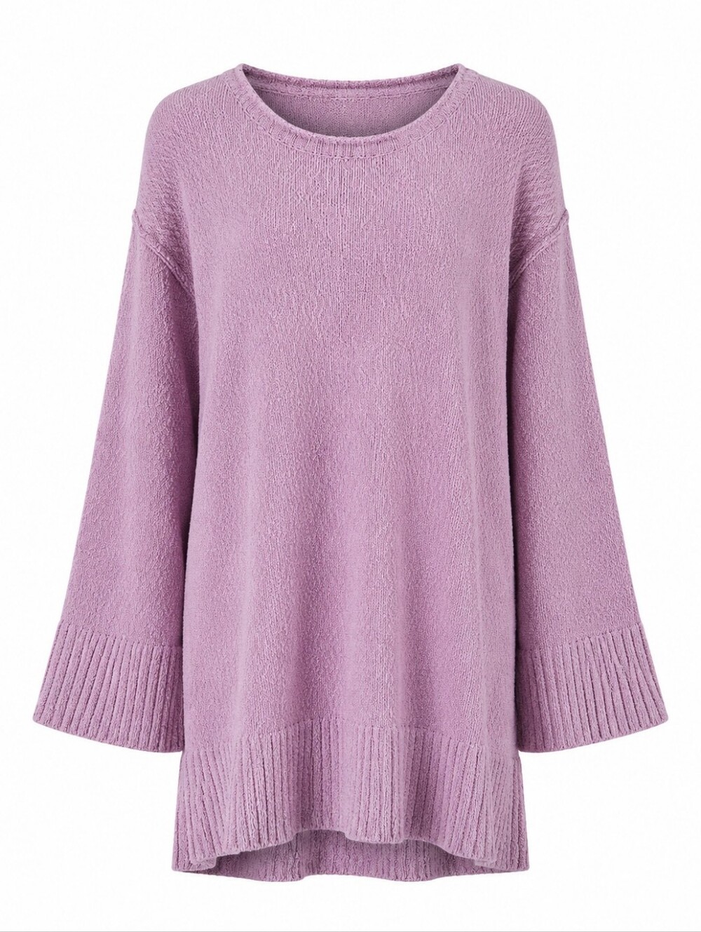 FP Beach Free People Chenille Tunic Sweater Pink Bell Sleeve Oversized Women's M
